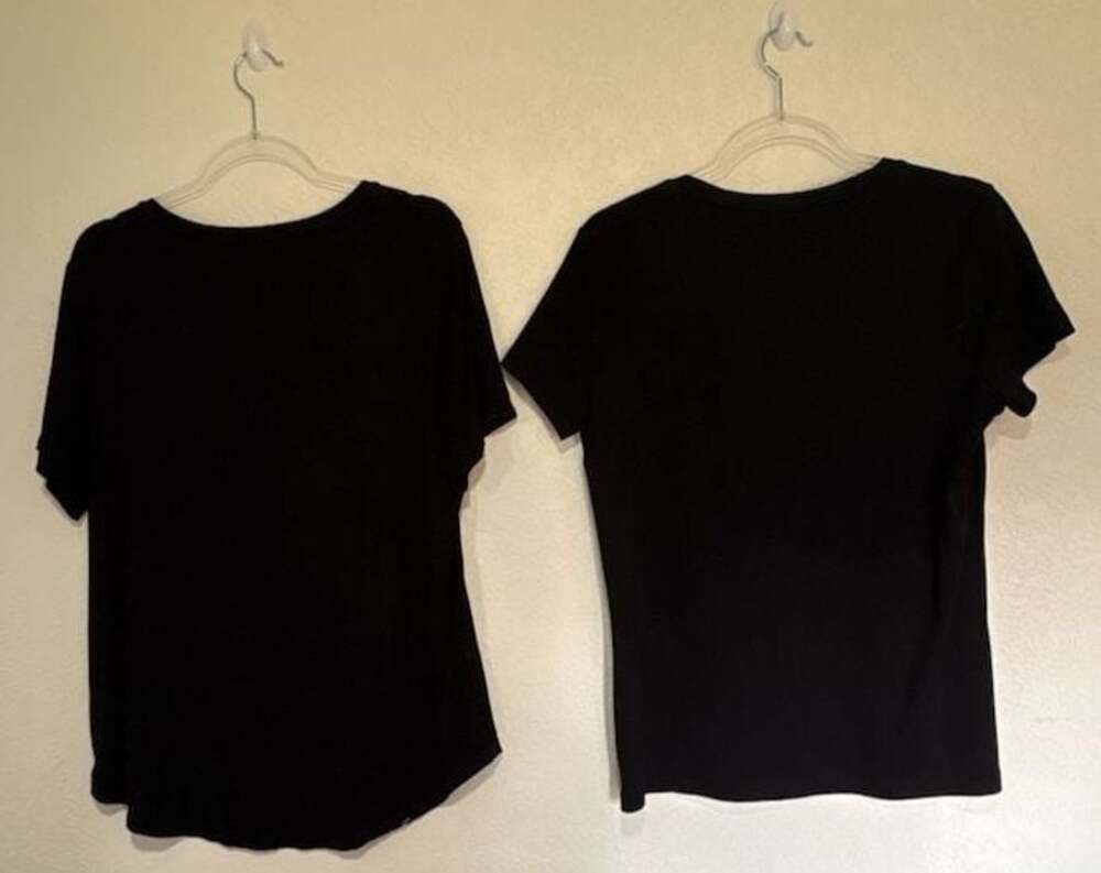 Lot of 2 Basic Black Short-Sleeve T-Shirts (Old Navy and St. John's Bay) - Picture 6 of 9